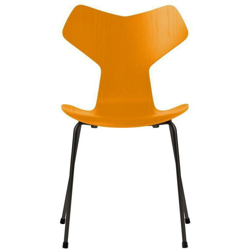 [product_category]-Fritz Hansen Grand Prix Chair Dyed Ash Burnt Yellow Shell, Black Base-Fritz Hansen-3130-FARVET-BURNT-SORT-FRI-1