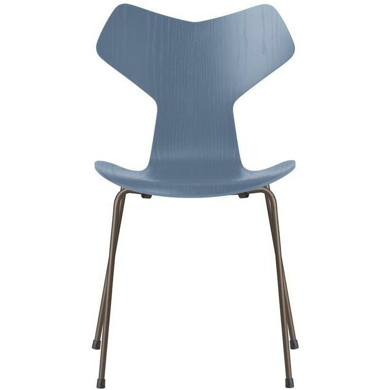 [product_category]-Fritz Hansen Grand Prix Chair Dyed Ash Dusk Blue Bowl, Brown Bronze Base-Fritz Hansen-3130-FARVET-DUSK-BROWN-FRI-1