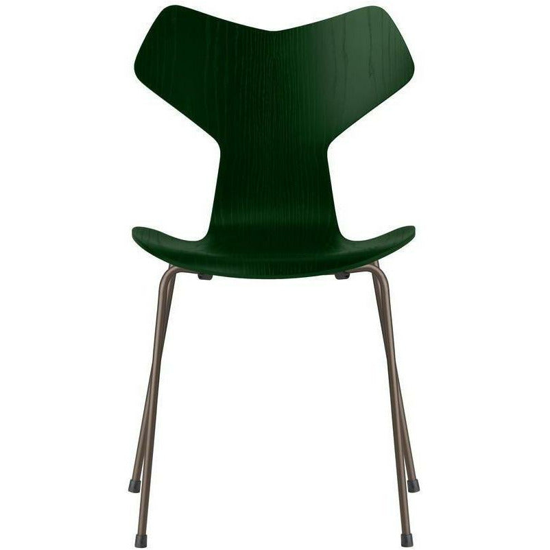 [product_category]-Fritz Hansen Grand Prix Chair Dyed Ash Evergreen Bowl, Brown Bronze Base-Fritz Hansen-3130-FARVET-EVERGREEN-BROWN-FRI-1