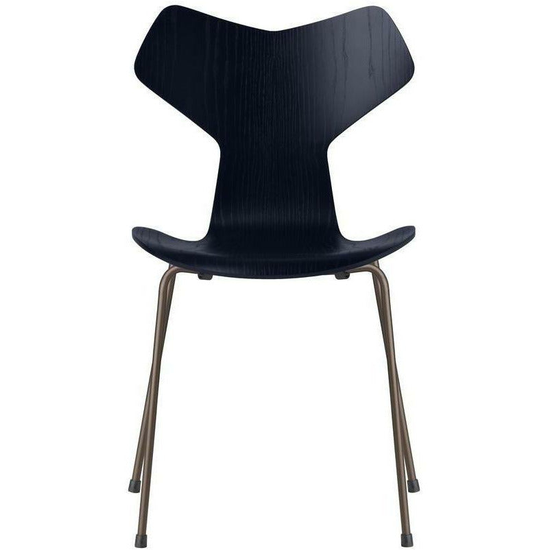 [product_category]-Fritz Hansen Grand Prix Chair Dyed Ash Midnight Blue Bowl, Brown Bronze Base-Fritz Hansen-3130-FARVET-MIDNIGHT-BROWN-FRI-1