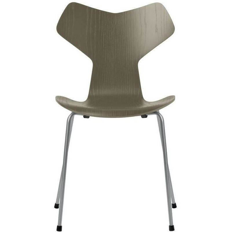 [product_category]-Fritz Hansen Grand Prix Chair Dyed Ash Olive Green Bowl, Silver Grey Base-Fritz Hansen-3130-FARVET-OLIVE-SILVER-FRI-1