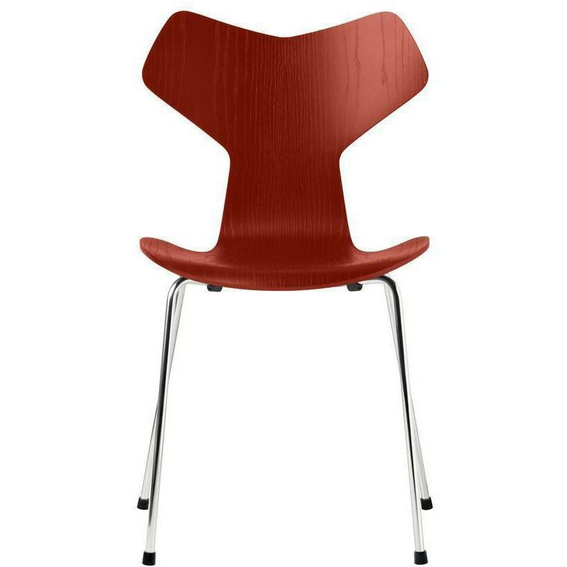 [product_category]-Fritz Hansen Grand Prix Chair Dyed Ash Venetian Red Shell, Chromed Steel Base-Fritz Hansen-3130-FARVET-VENETIAN-FORKROMET-FRI-1