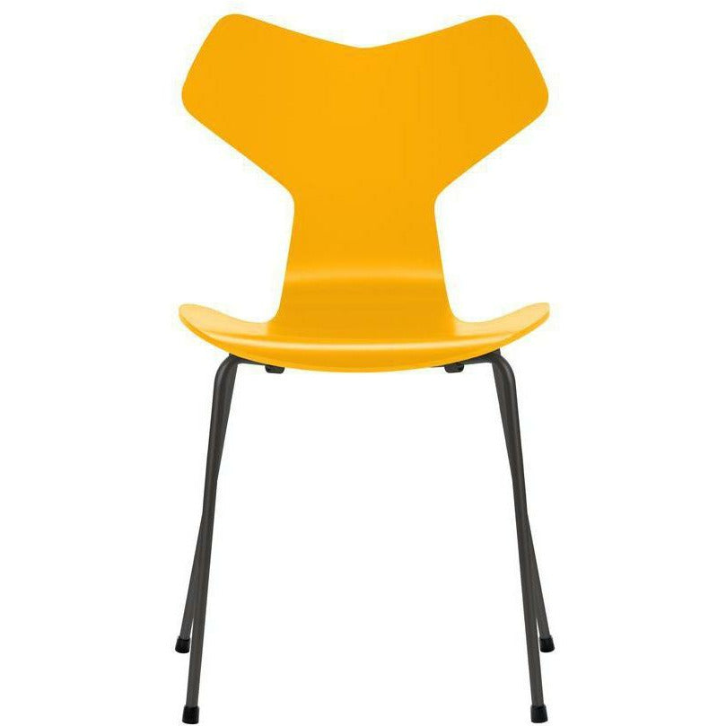 [product_category]-Fritz Hansen Grand Prix Chair Lacquered True Yellow Shell, Warm Graphite Base-Fritz Hansen-3130-Lacquered-TrueYellow-WarmGraphite-FRI-1