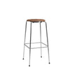 Fritz Hansen High Dot™ Bar Stool, Clear Lacquered Veneer Walnut/Chrome Base