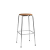 Fritz Hansen High Dot™ Bar Stool, Wild Leather Walnut/Chrome Base