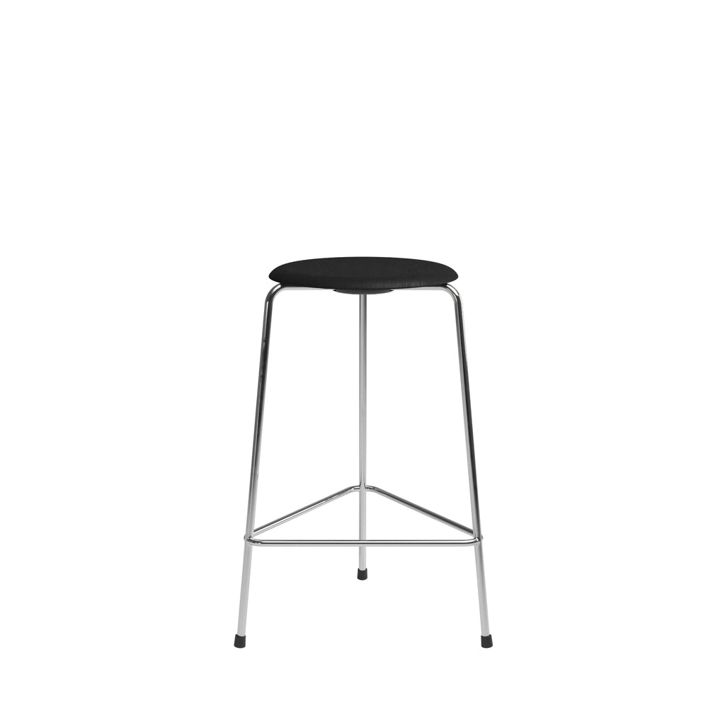 [product_category]-Fritz Hansen High Dot Counter Stool 3 Legs, Colored Veneer Ash Black/Chrome Base-Fritz Hansen-5702370002176-840129-FRI-1