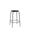 Fritz Hansen High Dot™ Counter Stool 4 Legs, Intense Leather Black/Black Powder Coated Base