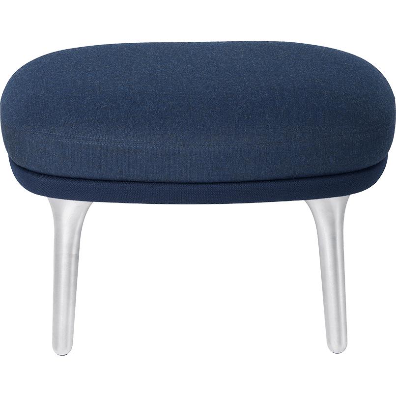 [product_category]-Fritz Hansen Jh11 Ro Footstoll Aluminium, Mood Blue/ Canvas Blue-Fritz Hansen-JH11-4102/734-FRI-1