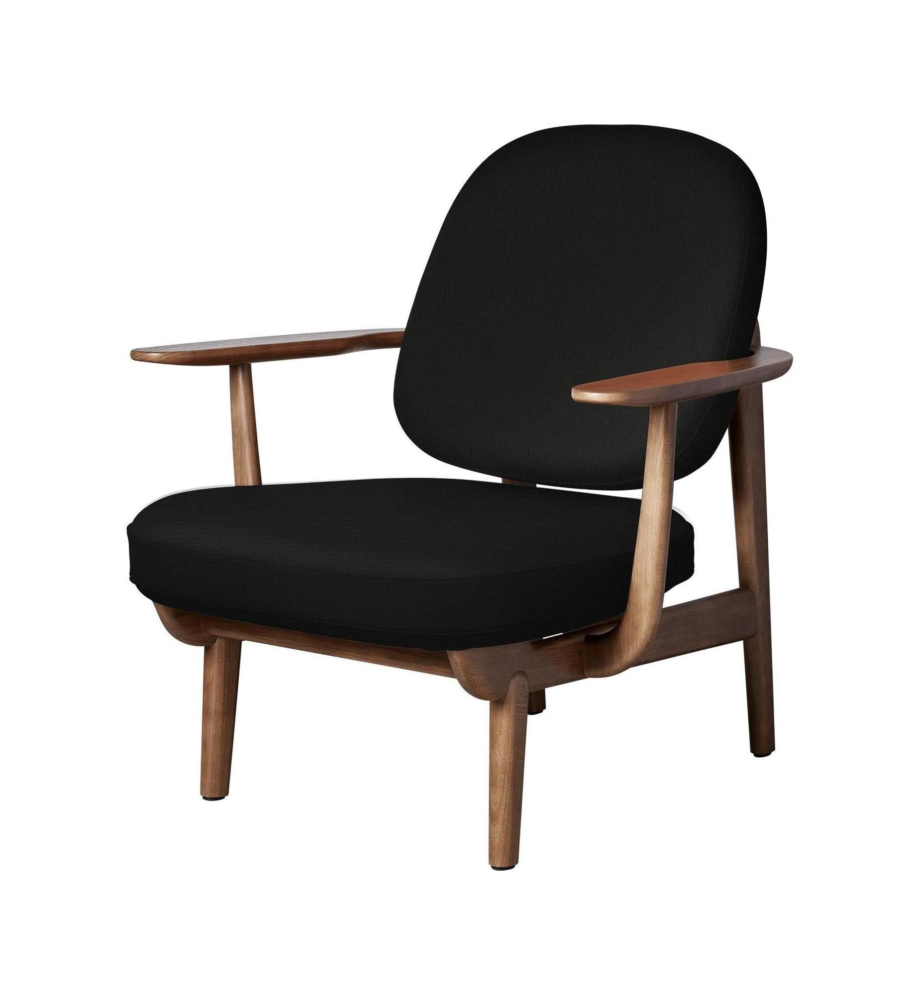 [product_category]-Fritz Hansen Jh97 Fred Lounge Chair Dark Stained Oak, Black-Fritz Hansen-JH97-walnutoak-CH1175-FRI-1