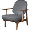  Jh97 Fred™ Lounge Chair Dark Stained Oak Light Grey