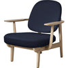 Fritz Hansen Jh97 Fred™ Lounge Chair Lacquered Oak, Blue