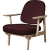 Fritz Hansen Jh97 Fred™ Lounge Chair Lacquered Oak, Red