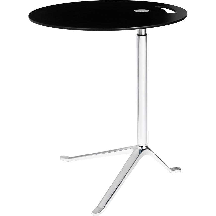 [product_category]-Fritz Hansen Ks11 Little Friend Adjustable Table, Polished Aluminium/Black Laminate-Fritz Hansen-KS11-oak veneer/powder coated-FRI-1