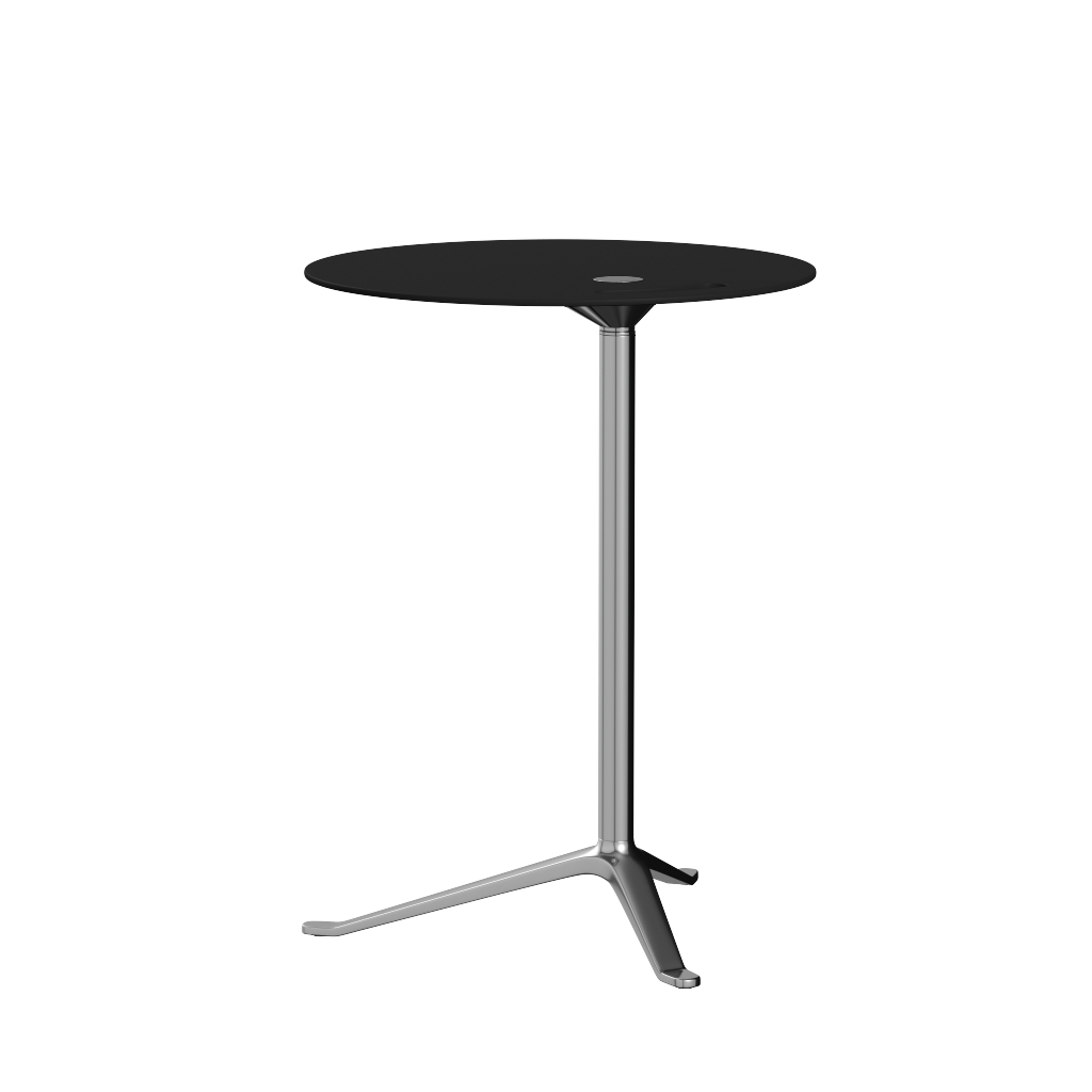 [product_category]-Fritz Hansen Ks12 Little Friend Table, Polished Aluminium/Black Laminate-Fritz Hansen-KS12-black-FRI-3
