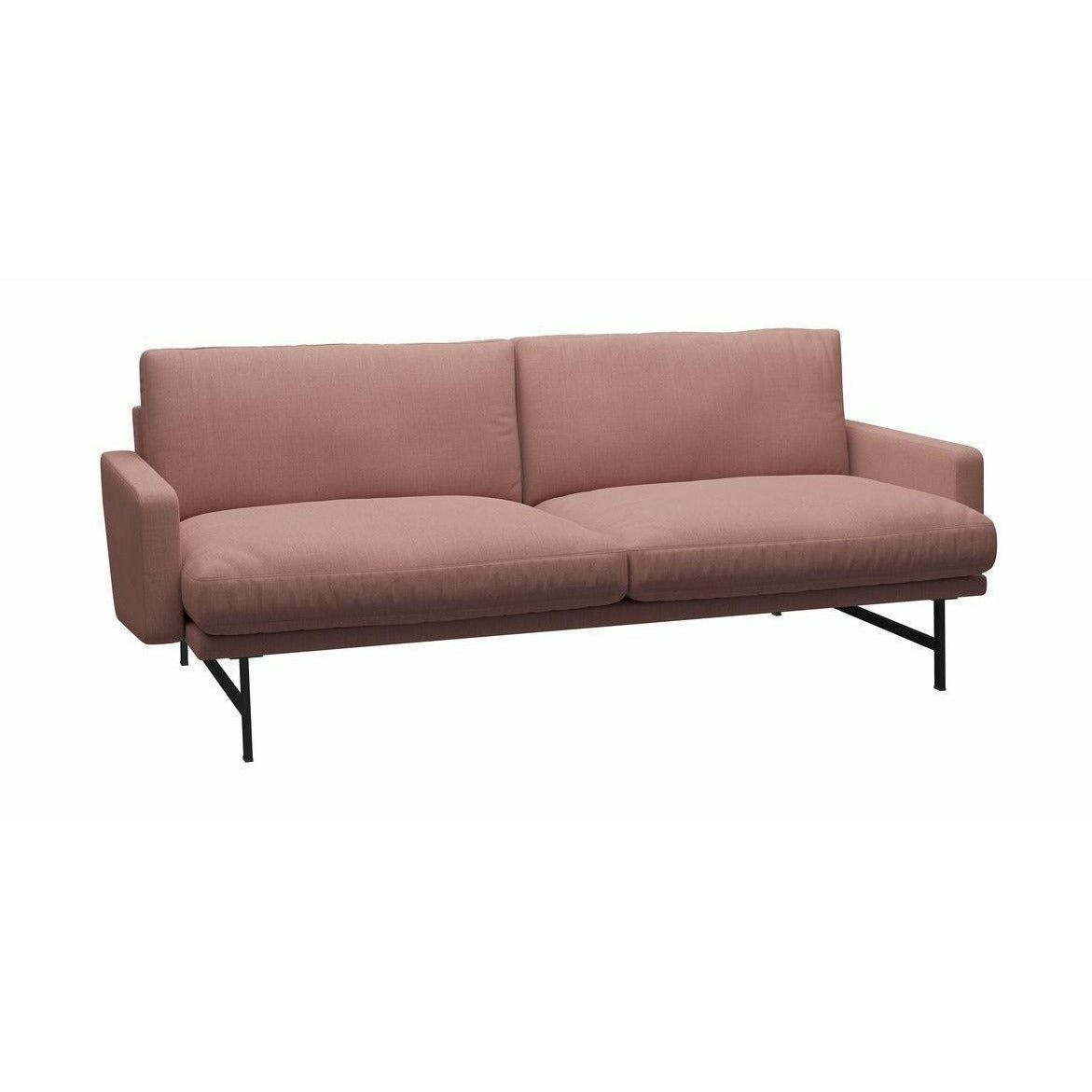 [product_category]-Fritz Hansen Lissoni Sofa Fabric 2 Seater, Black/Christianshavn 1131 Pink-Fritz Hansen-PL112S-Christianshavn-1131-Black-FRI-1