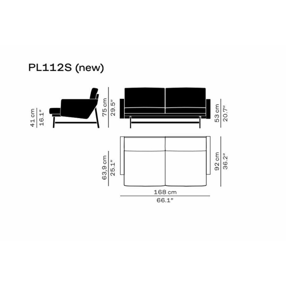 [product_category]-Fritz Hansen Lissoni Sofa Leather 2 Seater, Warm Graphite/Brown Grace Walnut-Fritz Hansen-PL112S-Grace-Walnut-Warm-Graphite-FRI-12