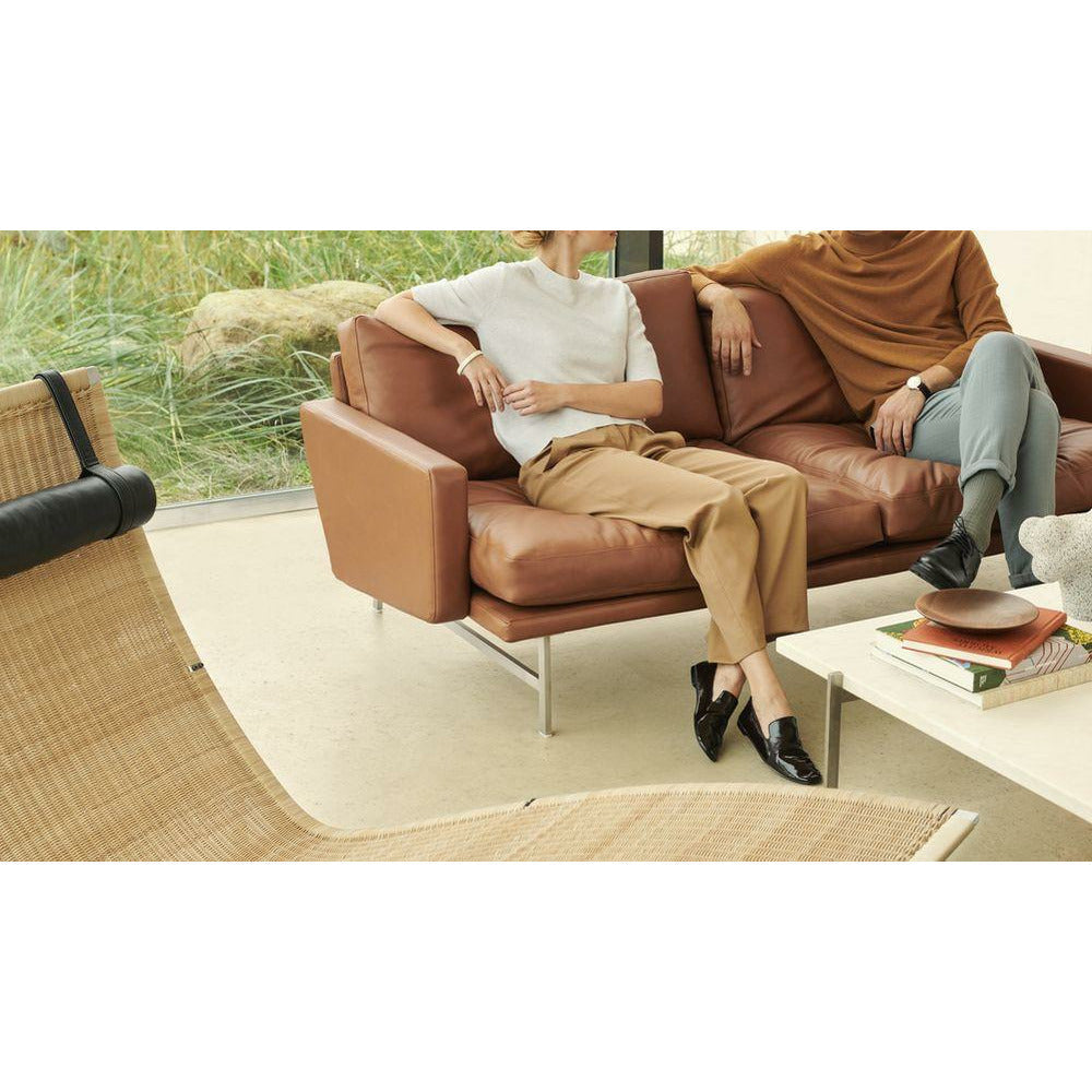[product_category]-Fritz Hansen Lissoni Sofa Leather 2 Seater, Warm Graphite/Brown Grace Walnut-Fritz Hansen-PL112S-Grace-Walnut-Warm-Graphite-FRI-5