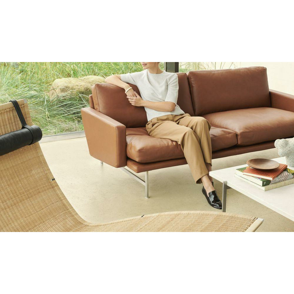 [product_category]-Fritz Hansen Lissoni Sofa Leather 2 Seater, Warm Graphite/Brown Grace Walnut-Fritz Hansen-PL112S-Grace-Walnut-Warm-Graphite-FRI-6