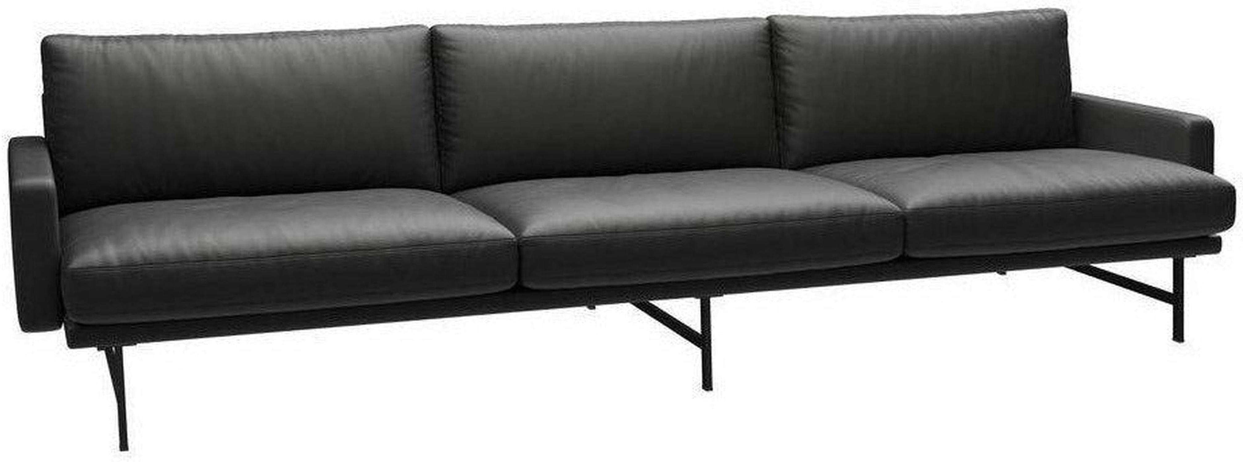 [product_category]-Fritz Hansen Lissoni Sofa Leather 3 Seater, Black/Black Essential-Fritz Hansen-PL113S-Essential-Black-Black-FRI-1