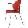 Fritz Hansen N02™ Recycle Chair With Armrest Chrome Plated Steel 4 L Egg™Ed, Dark Red
