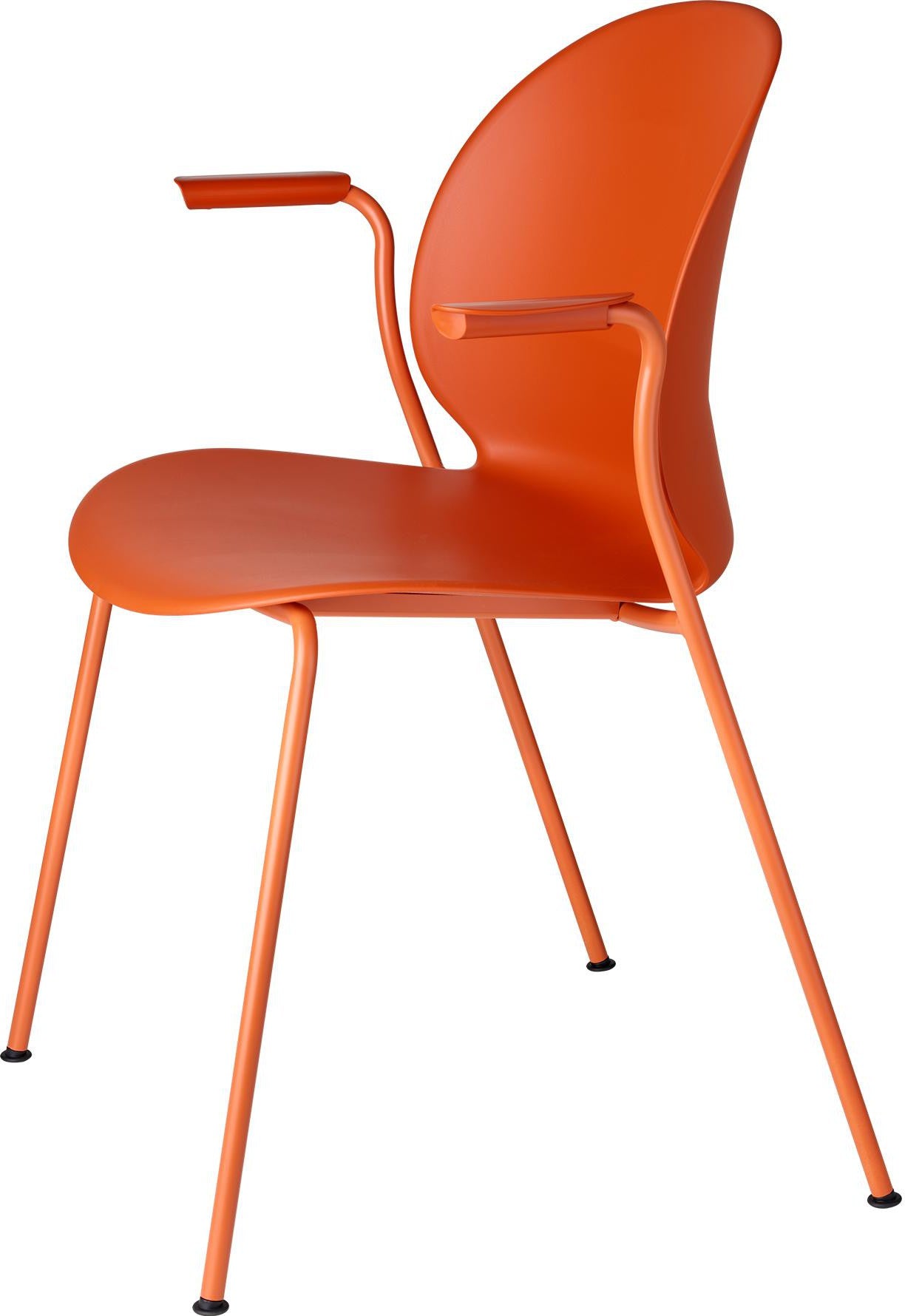 [product_category]-Fritz Hansen N02 Recycle Chair With Armrest Monochrome 4 Legged, Orange-Fritz Hansen-N02-11-orange-FRI-1