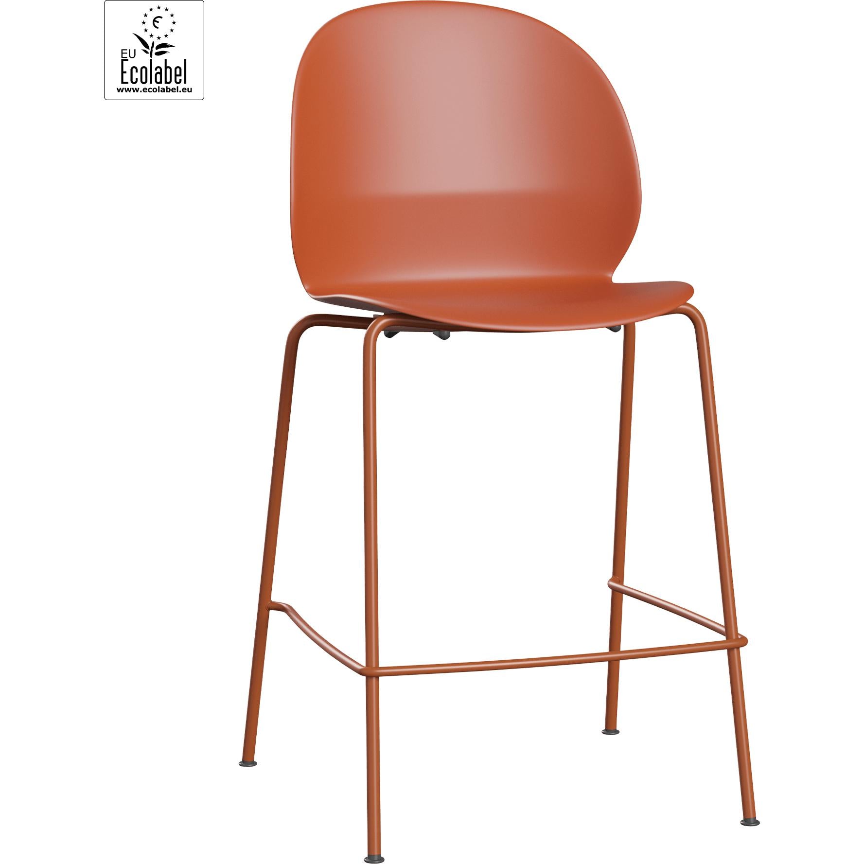 [product_category]-Fritz Hansen N02 Recycle Low Bar Stool, Dark Orange/Dark Orange-Fritz Hansen-N02-40-DarkOrange/DarkOrange-FRI-1