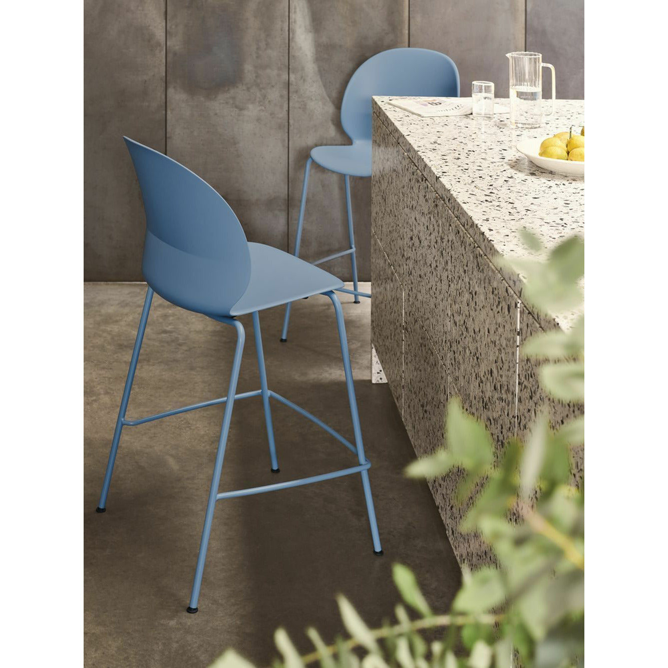 [product_category]-Fritz Hansen N02 Recycle Low Bar Stool, Light Blue/Black-Fritz Hansen-N02-40-Light-Blue-Black-FRI-2