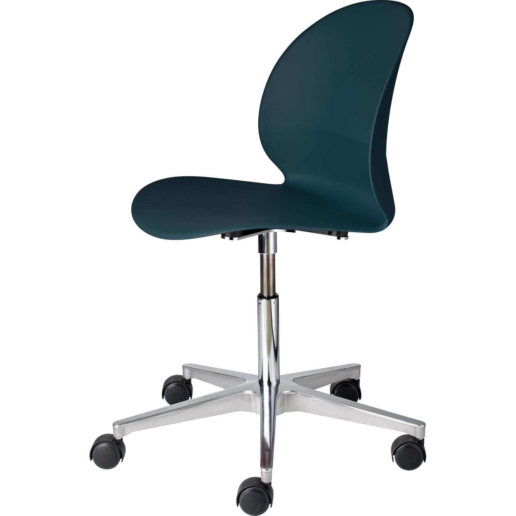 [product_category]-Fritz Hansen N02 Recycle Swivel Chair Polished Aluminium, Dark Blue-Fritz Hansen-N02-30-darkblue-FRI-1