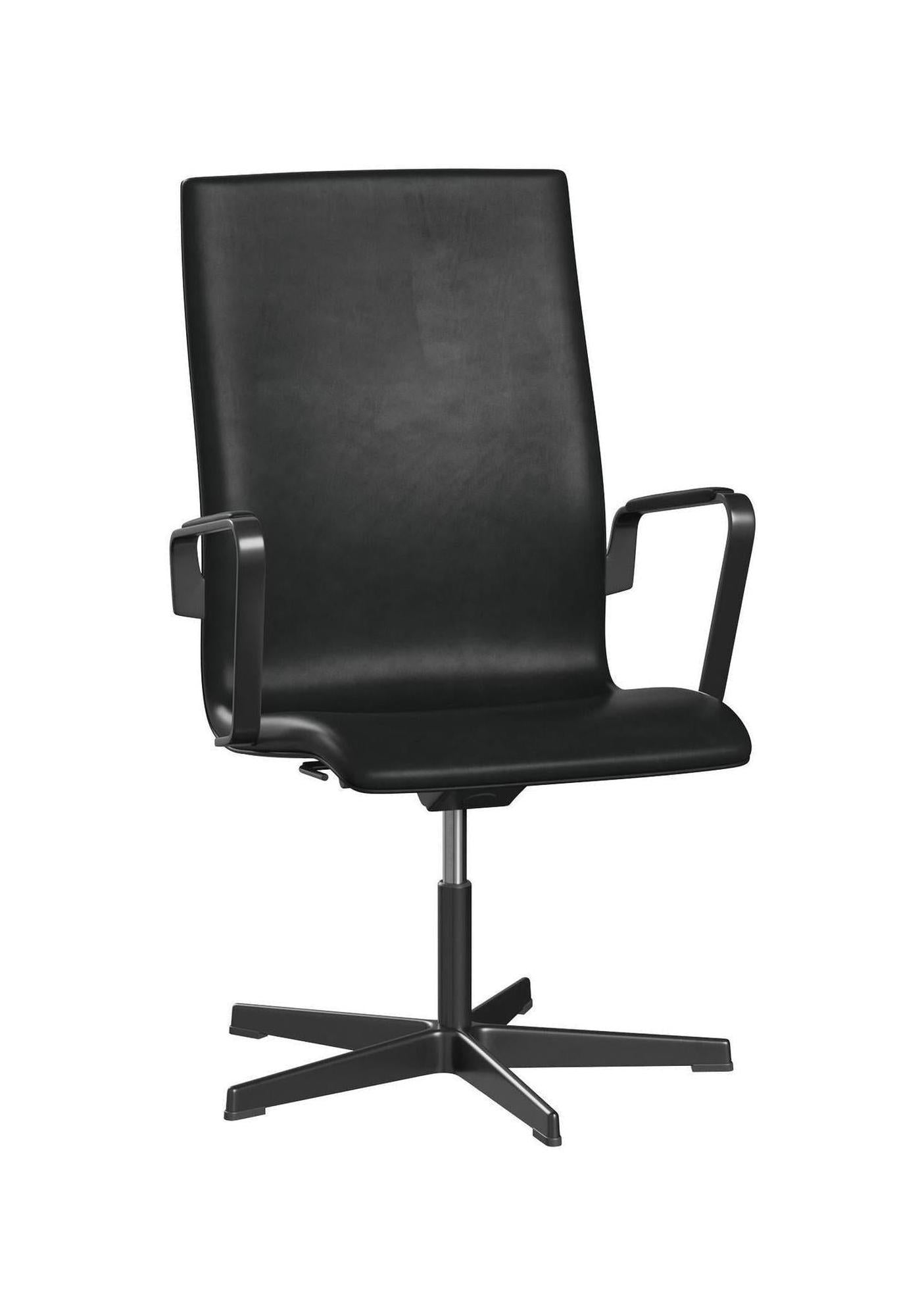[product_category]-Fritz Hansen Oxford 3293 T Armchair Five Arm Base Black Lacquered/Grace, Black-Fritz Hansen-3293T-ELBLA-BLLA-FRI-1