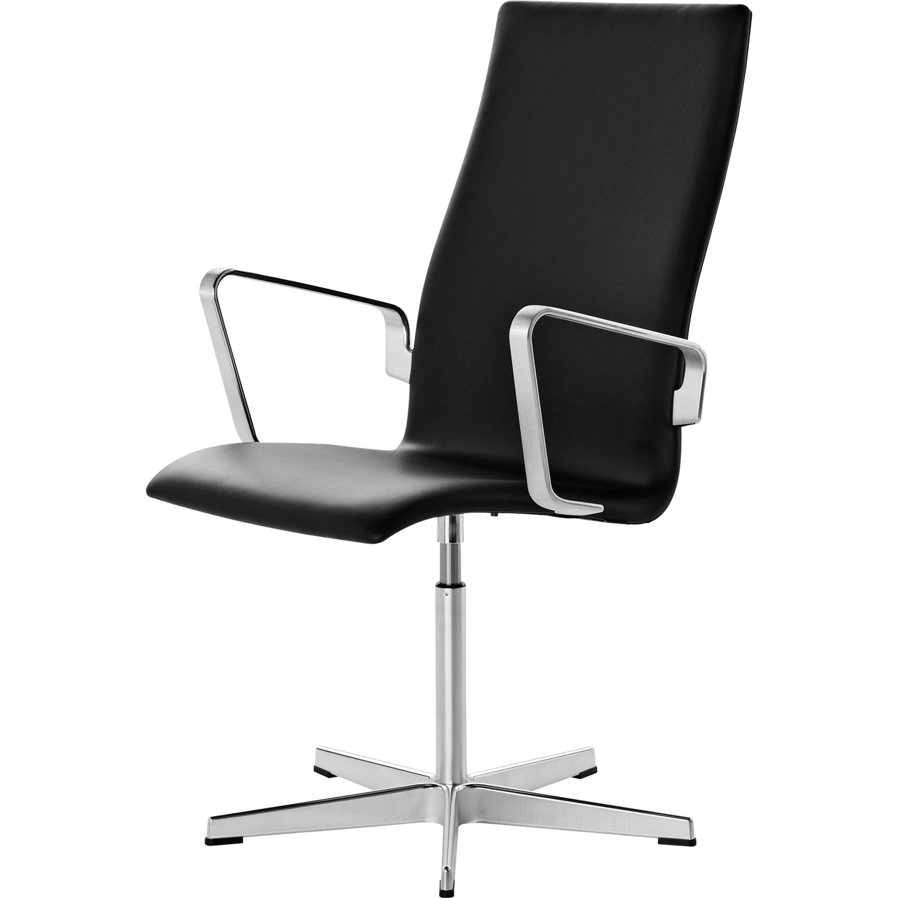 [product_category]-Fritz Hansen Oxford Classic Swivel Armchair Leather Middle Backrest, Essential Black-Fritz Hansen-3273C-basic black-FRI-1