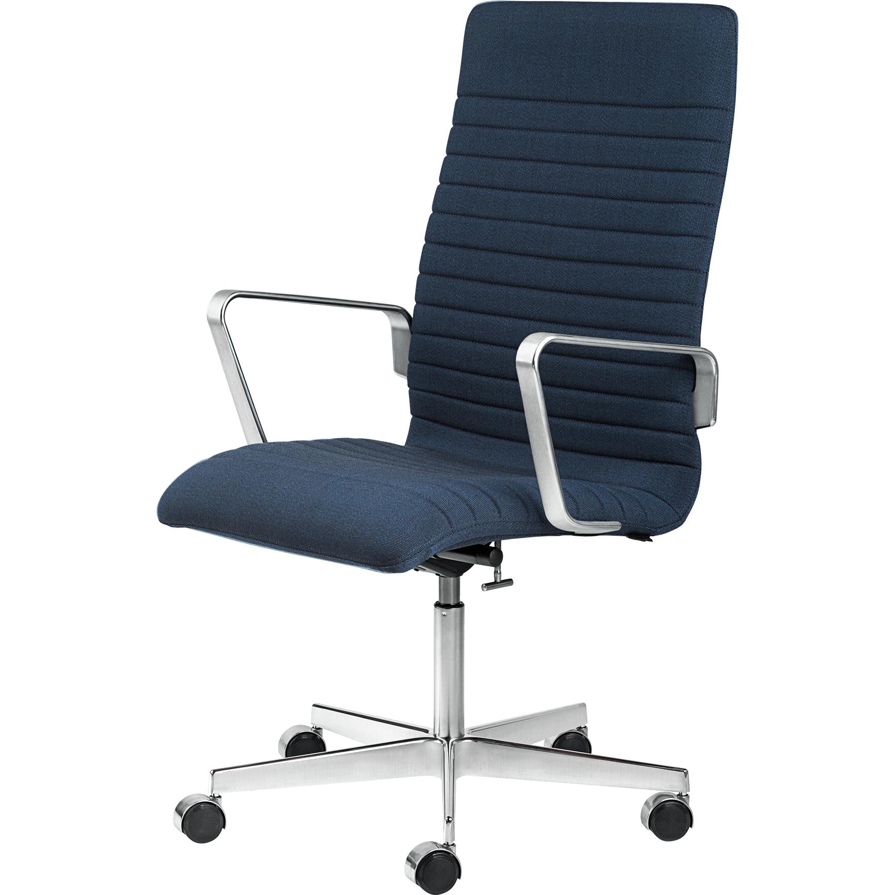 [product_category]-Fritz Hansen Oxford Premium Height Adjustable Armchair Fabric Middle Back, Rims Blue/Brown-Fritz Hansen-3293P-741-FRI-1
