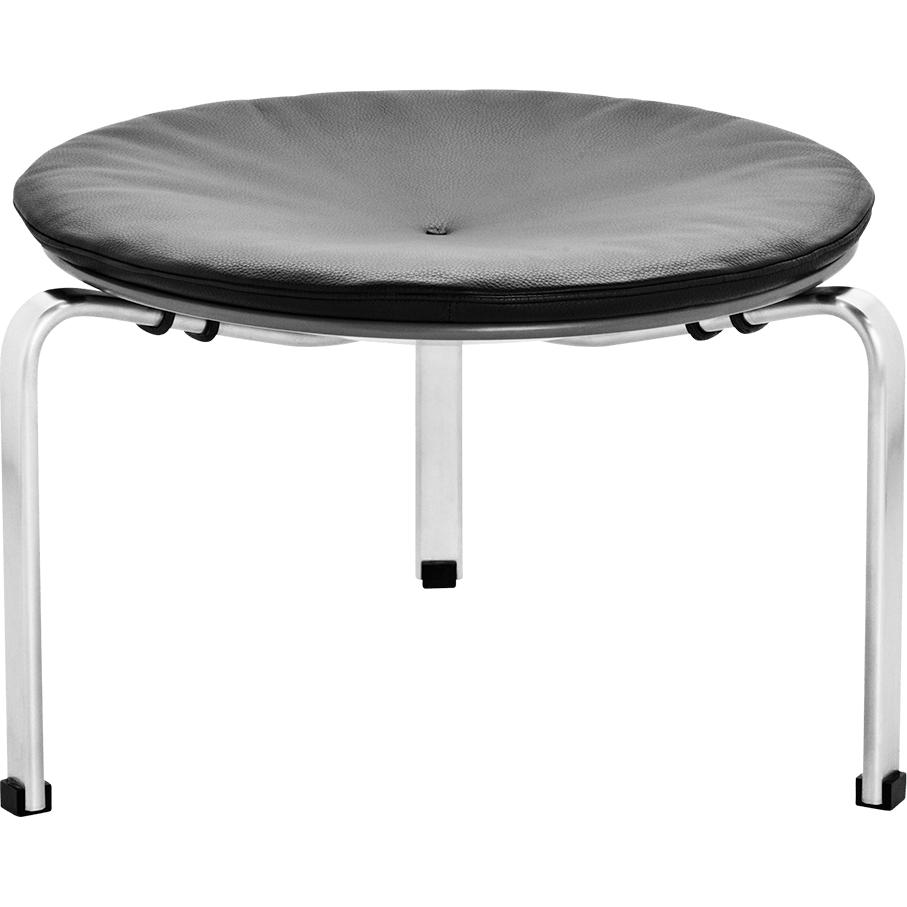 [product_category]-Fritz Hansen Pk33 Stool Leather, Aura Black-Fritz Hansen-PK33-aura sort-FRI-1