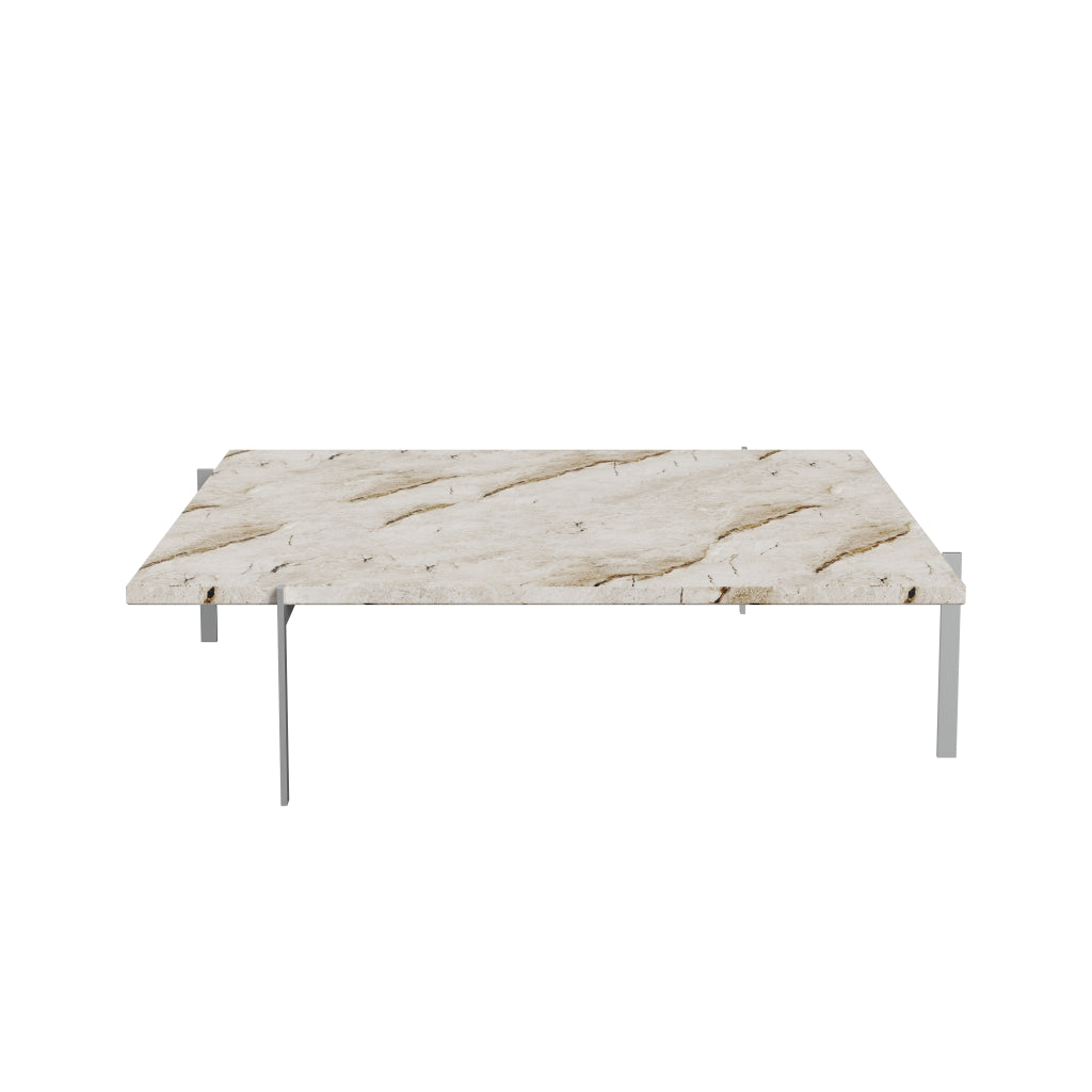 [product_category]-Fritz Hansen Pk61 A Coffee Table 120 Cm, Beige Marble-Fritz Hansen-PK61A-Stahl-Marmor-Beige-Matt-FRI-1
