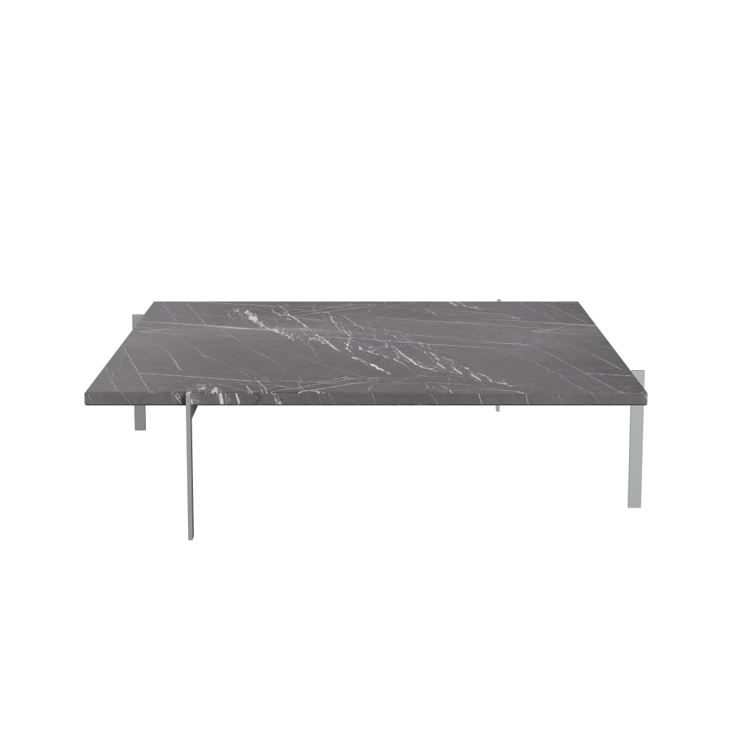 [product_category]-Fritz Hansen Pk61 A Coffee Table 120 Cm, Black Marble-Fritz Hansen-PK61A-Stahl-Marmor-Schwarz-Matt-FRI-1
