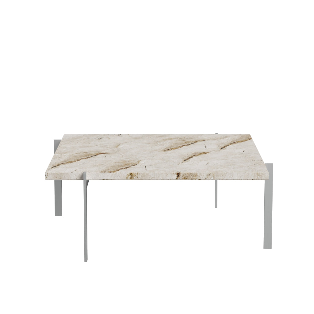 [product_category]-Fritz Hansen Pk61 Coffee Table 80 Cm, Beige Marble-Fritz Hansen-PK61-Stahl-Marmor-Beige-Matt-FRI-1