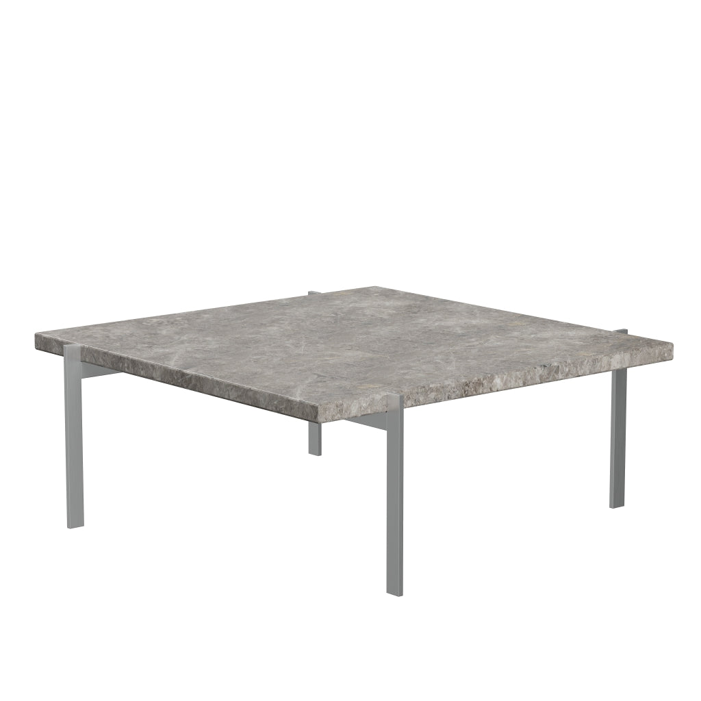 [product_category]-Fritz Hansen Pk61 Coffee Table 80 Cm, Grey Brown Marble-Fritz Hansen-PK61-Stahl-Marmor-Grau-Braun-Matt-FRI-5