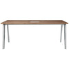 Fritz Hansen Pluralis™ Table Powdered Reported Aluminium, Walnut Veneer