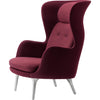 Fritz Hansen Ro Lounge stol to tonus aluminium, Balder Bordeaux/Sunniva Bourgogne