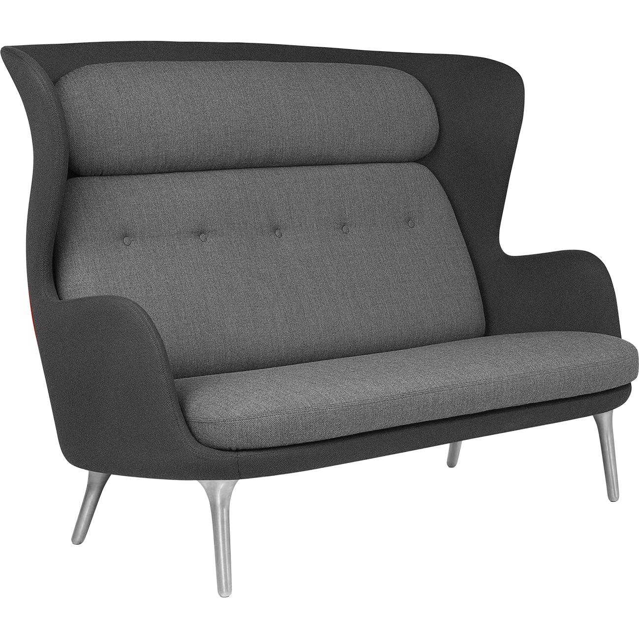 [product_category]-Fritz Hansen Ro Sofa Aluminium Legs, Fiord Dark Grey-Fritz Hansen-JH110-391/371-FRI-1