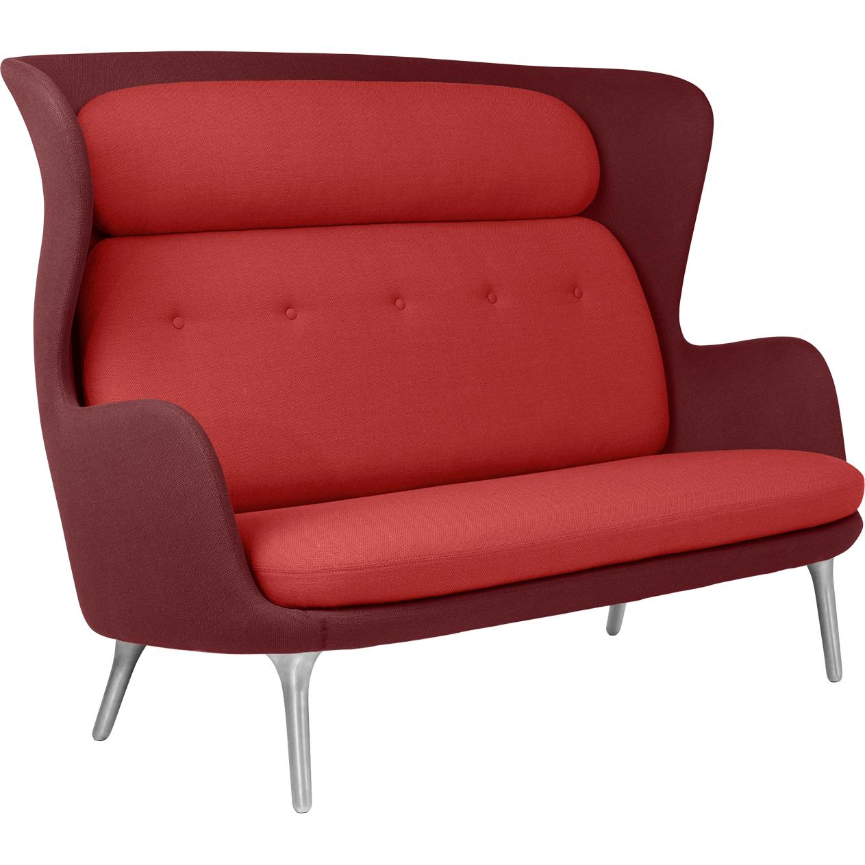 [product_category]-Fritz Hansen Ro Sofa Aluminium Legs, Fiord Red-Fritz Hansen-JH110-581/571-FRI-1