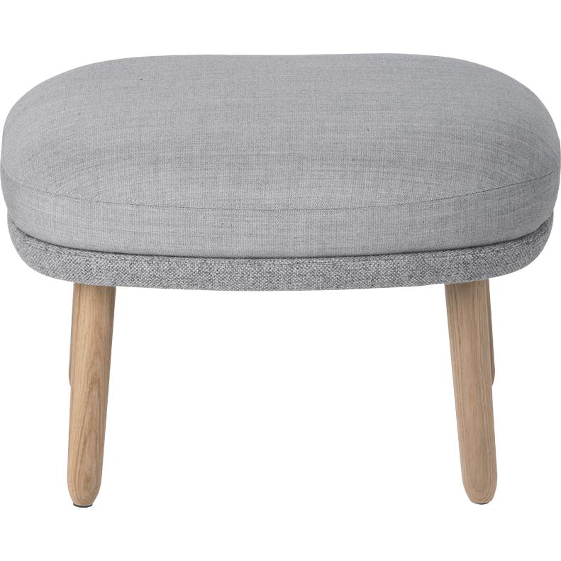 [product_category]-Fritz Hansen Ro Stool Wood, Hallingdal Grey/ Canvas Grey-Fritz Hansen-JH12-130/124-FRI-1