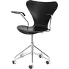 Fritz Hansen Series 7™ Swivel Armchair Front Upholstery Leather, Soft Black