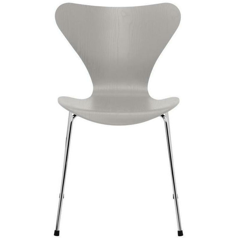[product_category]-Fritz Hansen Series 7 Chair Colored Ash Nine Grey Shell, Chromed Steel Base-Fritz Hansen-3107-FARVET-NINE-FORKROMET-FRI-1