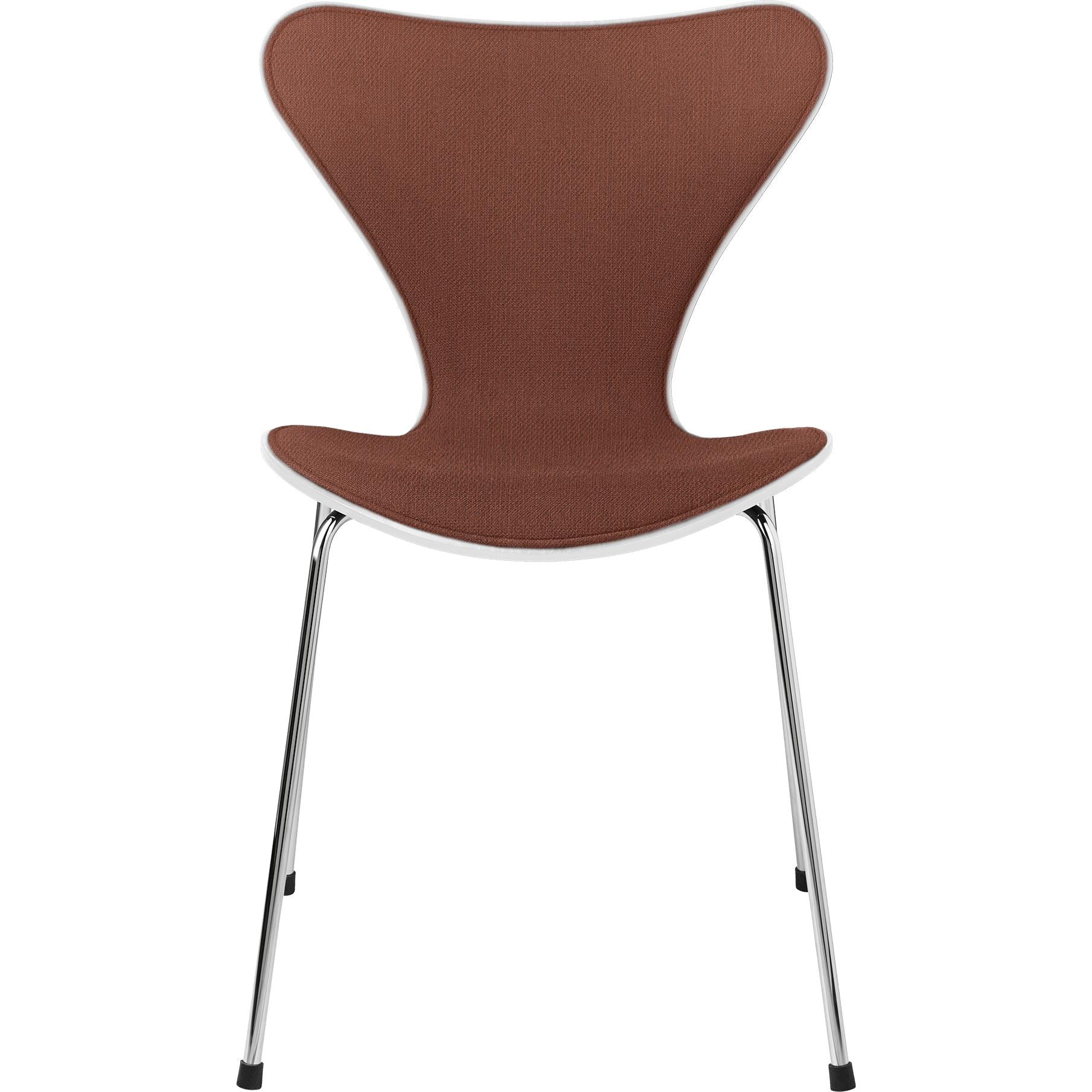 [product_category]-Fritz Hansen Series 7 Chair Front Upholstery Fabric, White/Orange-Fritz Hansen-3107-FroUph-White-Orange-FRI-1