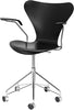 Fritz Hansen Series 7™ Swivel Armchair Front Upholstery Leather, Basic Balck