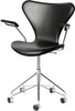 Fritz Hansen Series 7™ Swivel Armchair Full Upholstery Leather, Essential Black