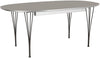 Fritz Hansen Super ellipse Udvidelig bordkrom 120 x180/300 cm, grå laminat
