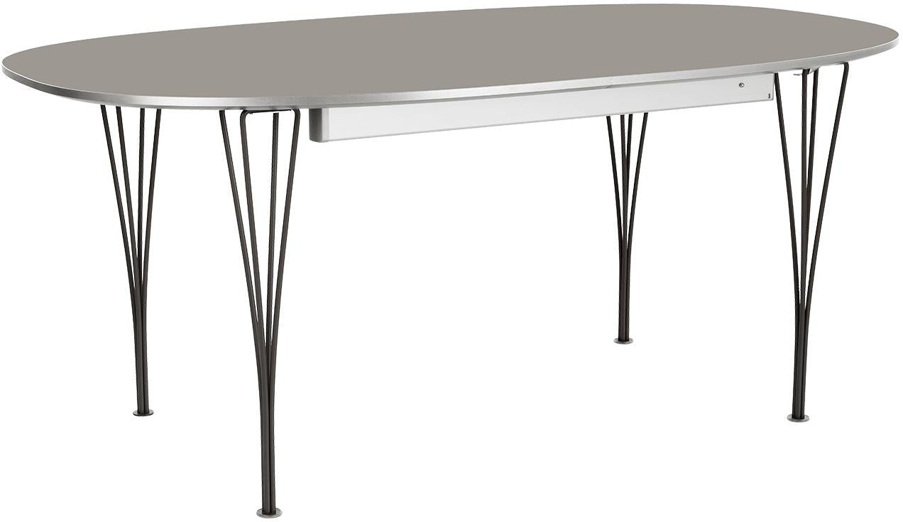 [product_category]-Fritz Hansen Super Ellipse Extendable Table Lacquered 100 X170/270 Cm, Grey Laminate-Fritz Hansen-B620-grey/powder coated-FRI-1