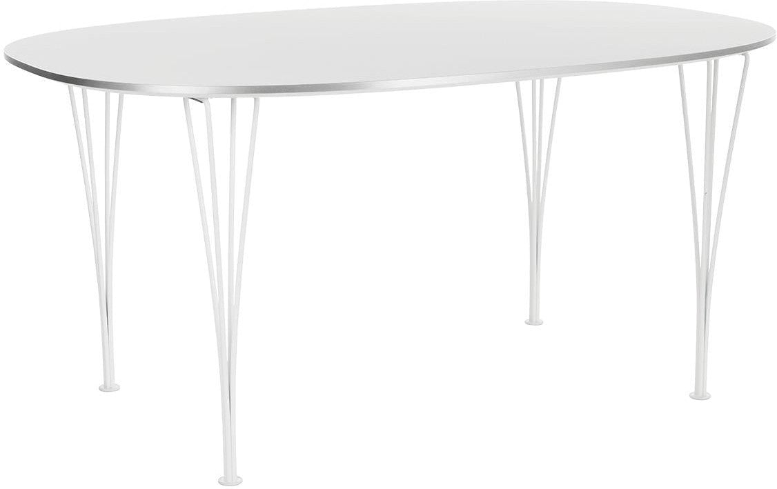 [product_category]-Fritz Hansen Super Ellipse Table Lacquered 100 X150 Cm, White Laminate-Fritz Hansen-B612-white/poweder coated-FRI-1