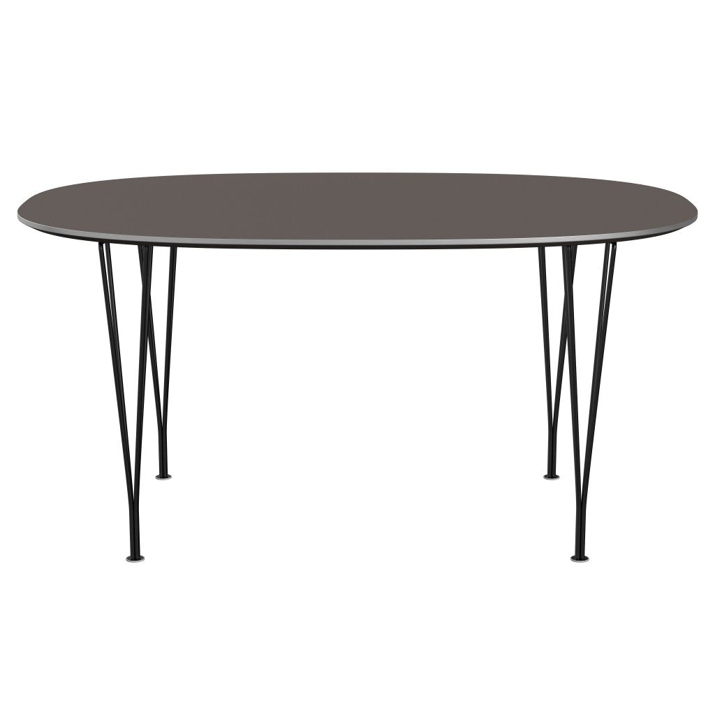 [product_category]-Fritz Hansen Superellipse Dining Table Black/Grey Fenix Laminates, 150x100 Cm-Fritz Hansen-B612-FXGRL-SPAL-DRBL-FRI-1